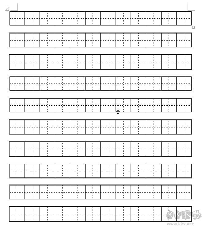田字格寫漢字模板_word田字格模板