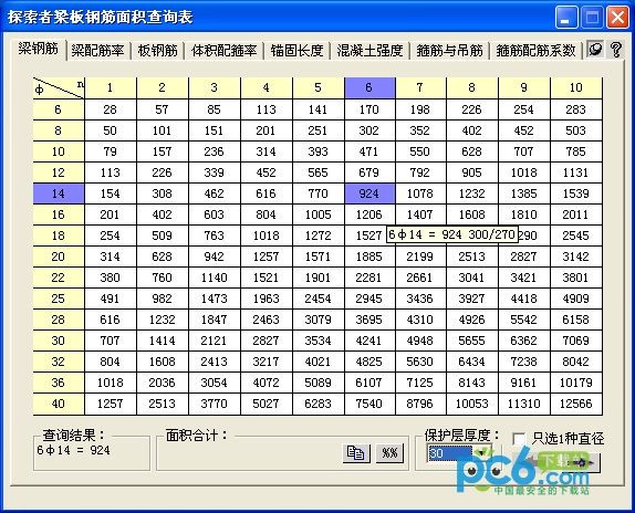 探索者梁板鋼筋面積查詢表