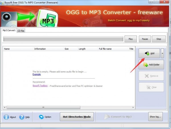 Boxoft OGG to MP3 Converter(OGG到MP3轉換器) 1.0 官方版