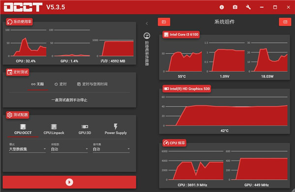 OCCT(電腦硬件耗電量監測軟件)
