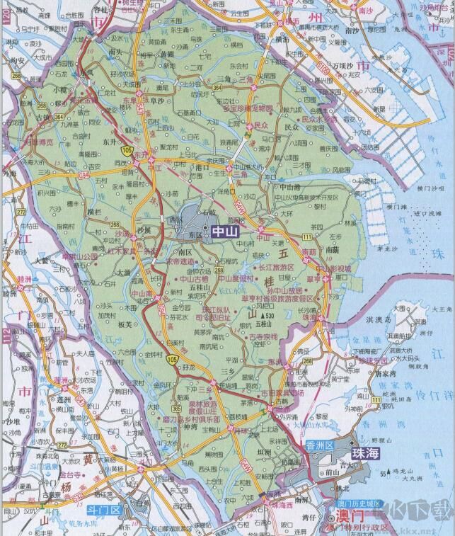 廣東省中山市地圖全圖高清版