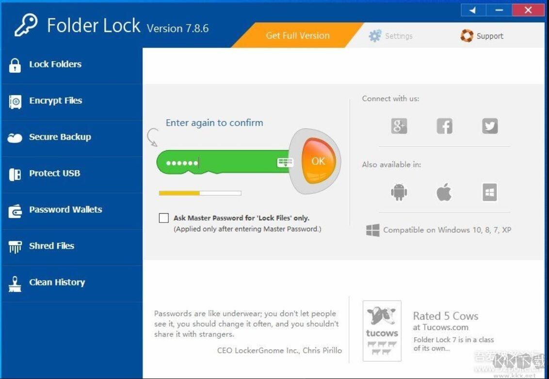 文件夾加密工具Folder Lock
