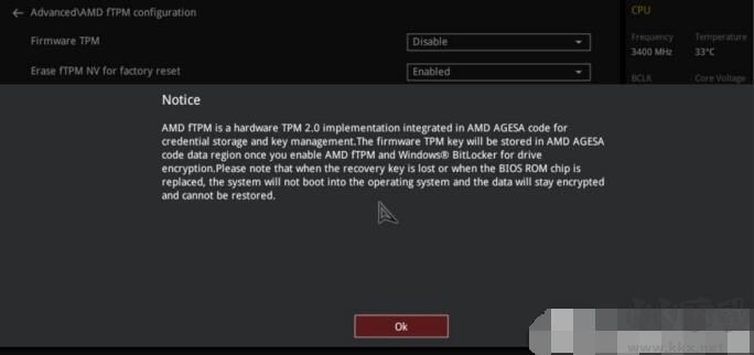華碩amd平臺開啟tpm功能示例二