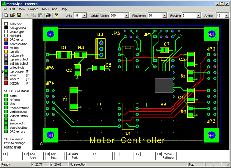 PCB版圖設計工具(FreePCB)截圖