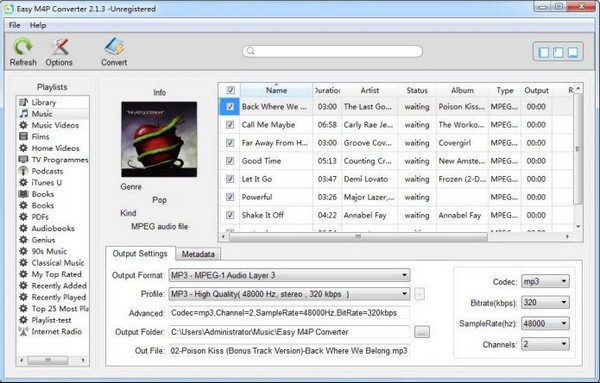 Easy M4P Converter(M4P轉MP3工具)