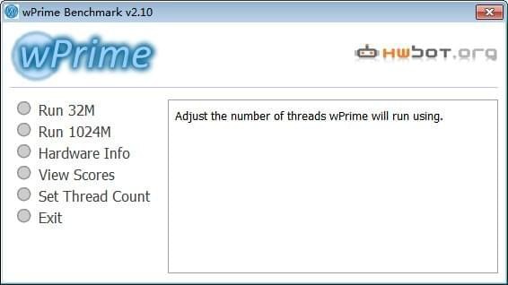 wPrime Benchmark(cpu測試工具)