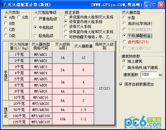 滅火器配置計算