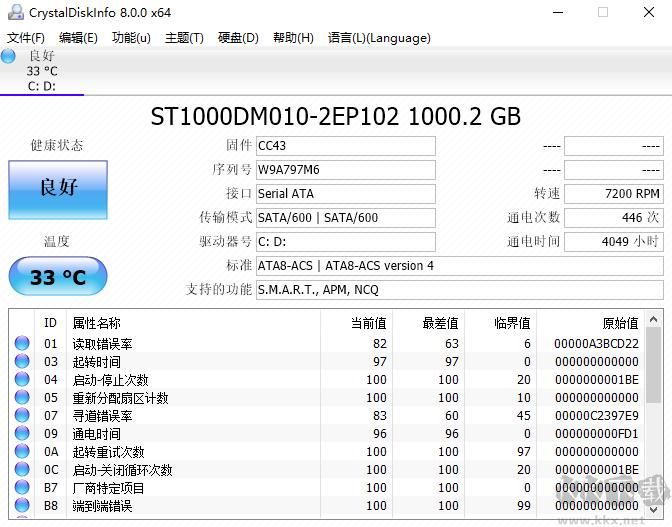 CrystalDiskInfo-硬盤檢測工具