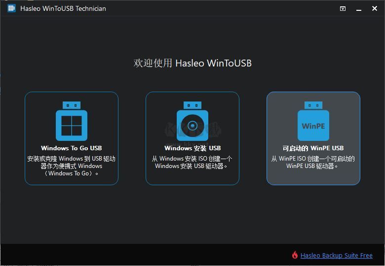 Hasleo WinToUSBU盤安裝系統工具