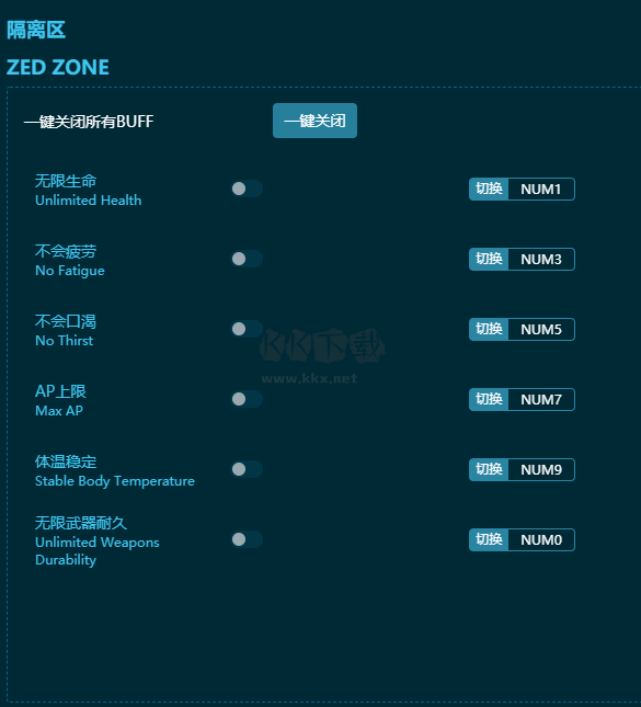 隔離區：喪尸末日生存十二項修改器