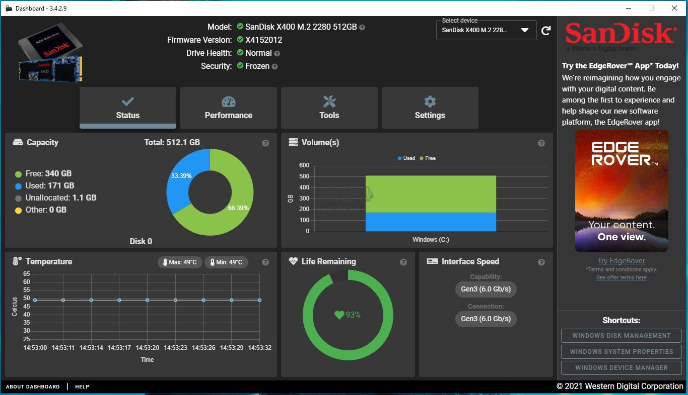 WD SSD Dashboard(西數固態硬盤工具)