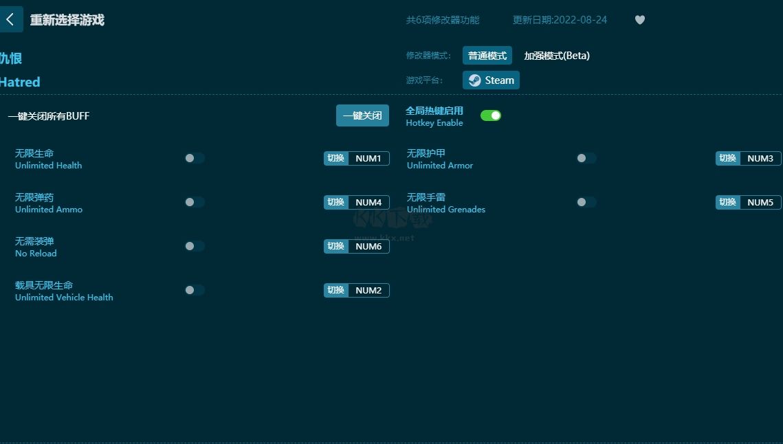 仇恨六項修改器