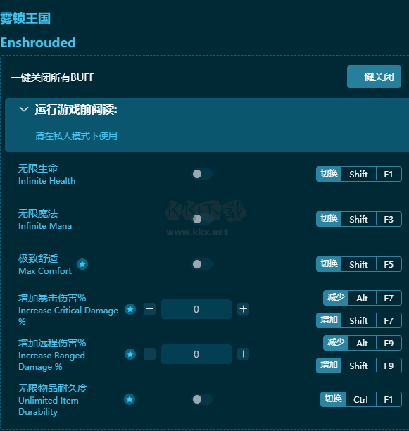 霧鎖王國二十項修改器