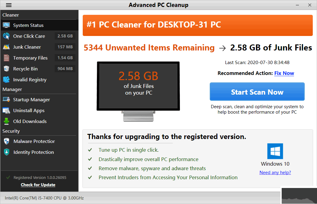 Advanced PC Cleanup(電腦系統清理軟件)