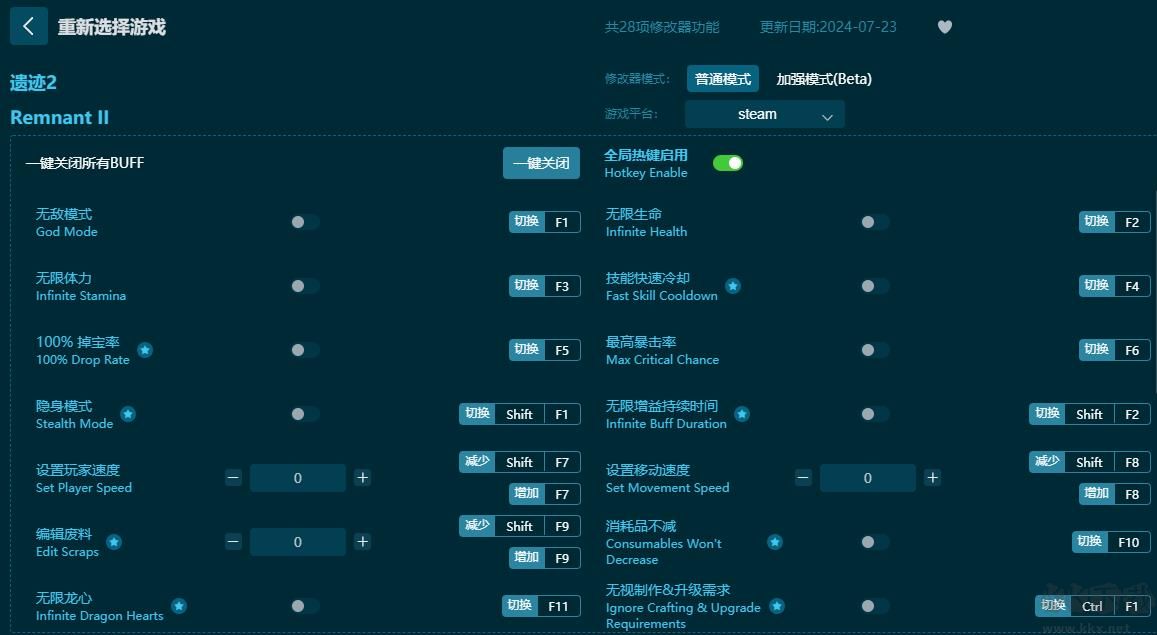 遺跡2灰燼重生二十八項修改器