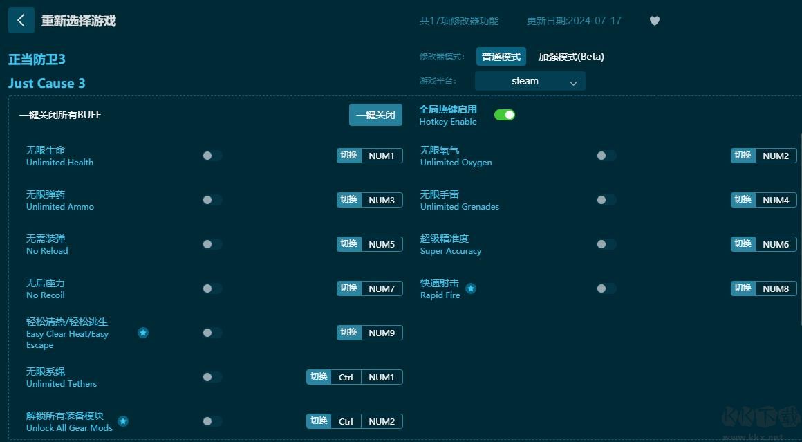 正當防衛3十七項修改器