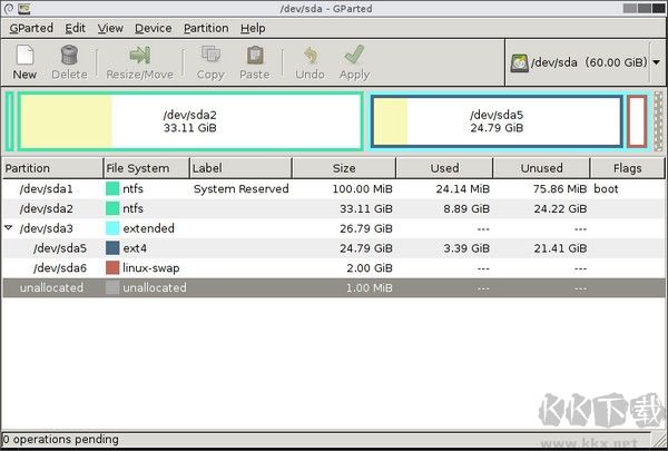 GParted(linux磁盤分區工具)