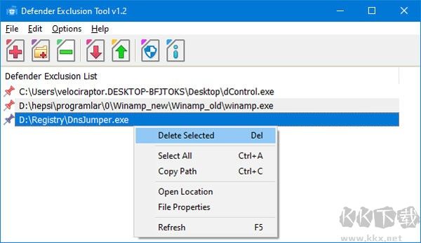 Defender Exclusion Tool(系統安全保護軟件)