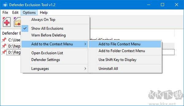 Defender Exclusion Tool(系統安全保護軟件)