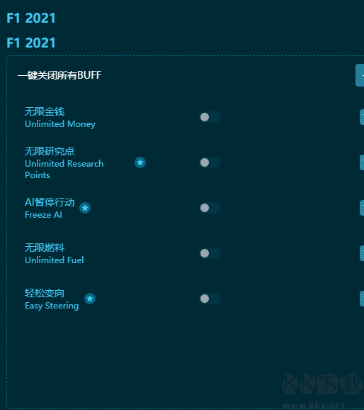 F1 2021五項(xiàng)修改器