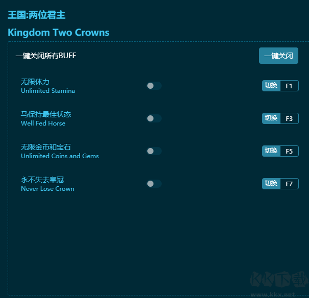 王國兩位君主十五項修改器